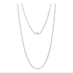 Women's Adornia Silver Stainless Steel 3mm Cuban Link Chain Necklace, 24” Long
